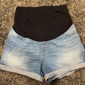 Isabel maternity midi denim short